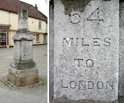 Ipswich Historic Lettering: Hadleigh milepost