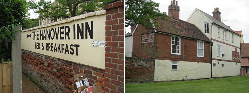 Ipswich Historic lettering: Harwich Hanover Inn