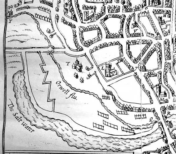 Ipswich Historic Lettering: Horswade map 1610