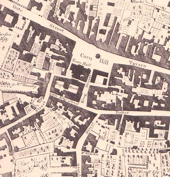 Ipswich Historic Lettering: King Street map 1776
