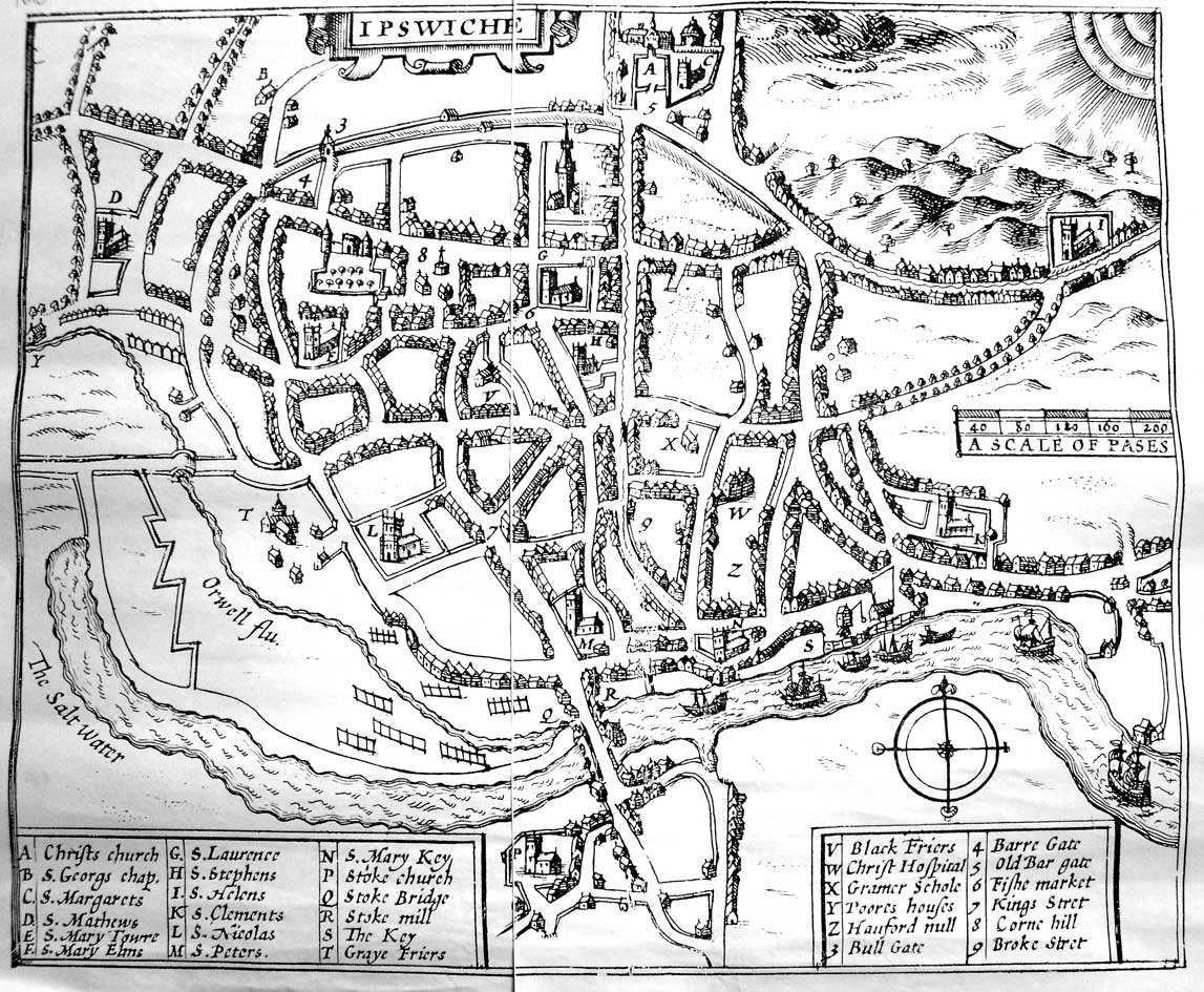 Ipswich Historic Lettering: map 1610