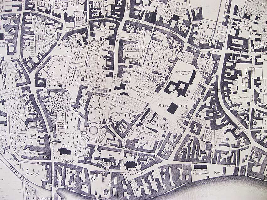 Ipswich Historic Lettering: Map detail 1778