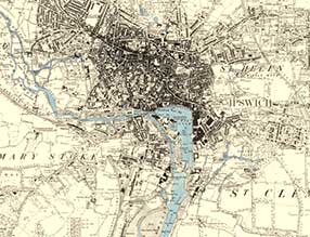 Ipswich Historic Lettering: map 1884 thumb