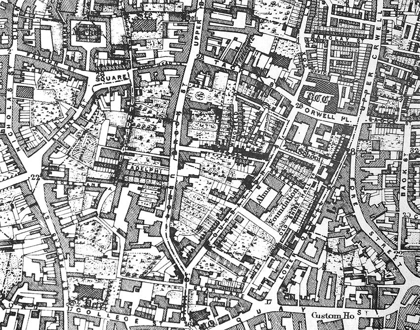 Ipswich Historic Lettering: Foundation Street map 1867