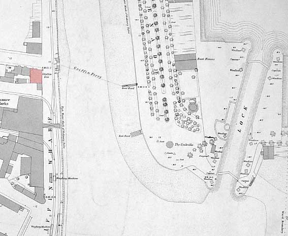 Ipswich Historic Lettering: Griffin Wharf map 1884