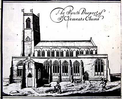 Ipswich Historic Letering: St Clement Ogilby map 1674