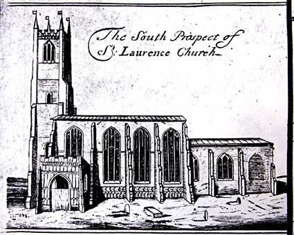 Ipswich Historic Lettering: St Lawrence Church Ogilby map