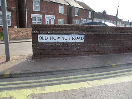Ipswich Historic Lettering: Old Norwich Road street nameplate