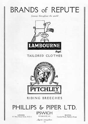Ipswich Historic Lettering: Phillips & Piper advertisement 1936