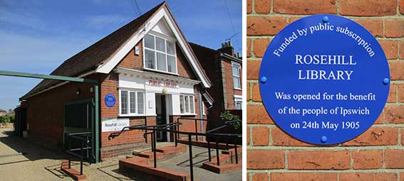 Ipswich Historic Lettering: Rosehill Library plaque