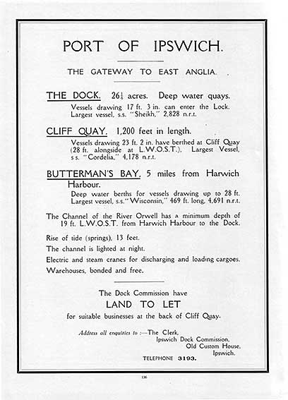Ipswich Port Authority advertisement 1936