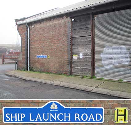 Ipswich Historic Lettering: Ship Launch Road nameplate