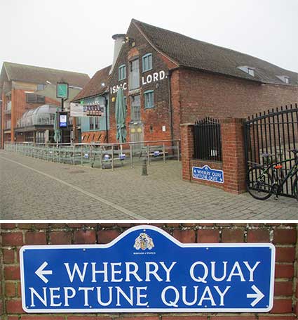 Ipswich Historic Lettering: Wherry Quay/Neptune Quay  nameplate