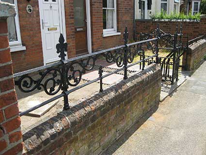 Ipswich Historic Lettering: cast iron garden railings