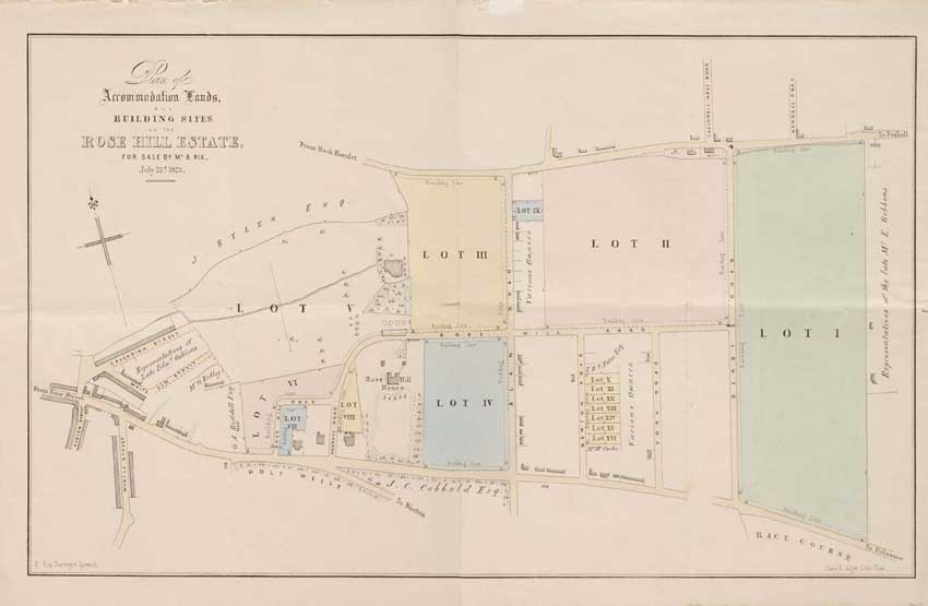 Ipswich Historic Lettering: Rose Hill Estate map