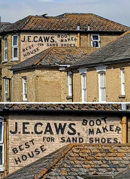 Ipswich Historic Lettering: Seaview IoW: J.E. Caws Bootmaker