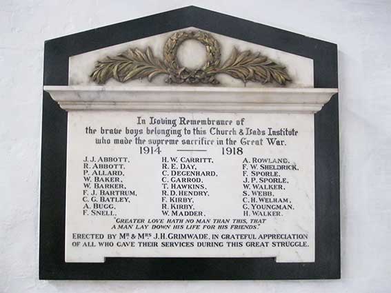 Ipswich Historic Lettering: St Clement war memorial 2