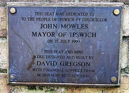 Ipswich Historic Lettering: St Lawrence seat plaque
