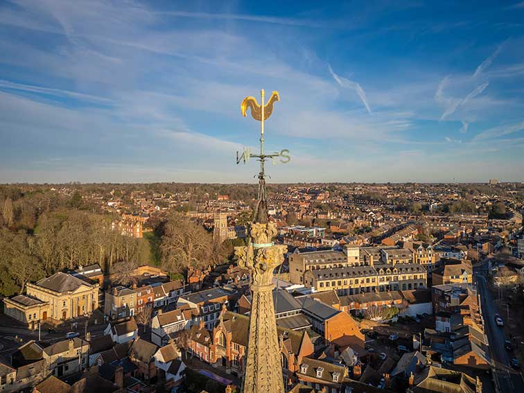 Ipswich Historic Lettering: St Mary-Le-Tower weather cock 2026