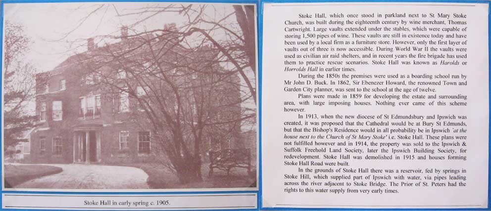 Ipswich Historic Lettering: Stoke Hall photo