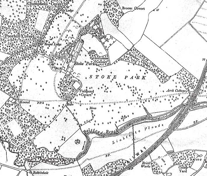 Ipswich Historic Lettering: Stoke Park map 1930