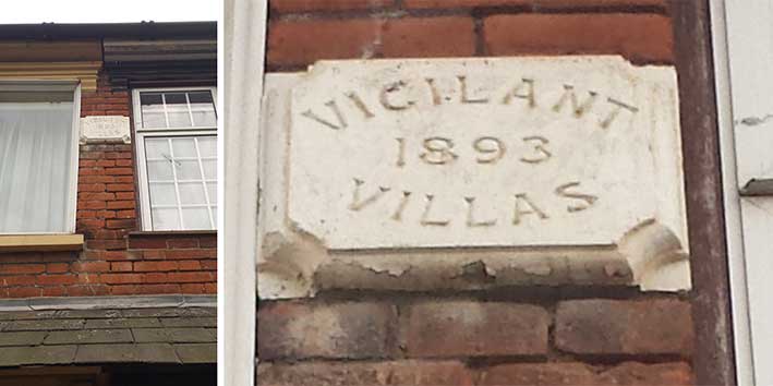 Ipswich Historic Lettering: Vigilant Villas plaque