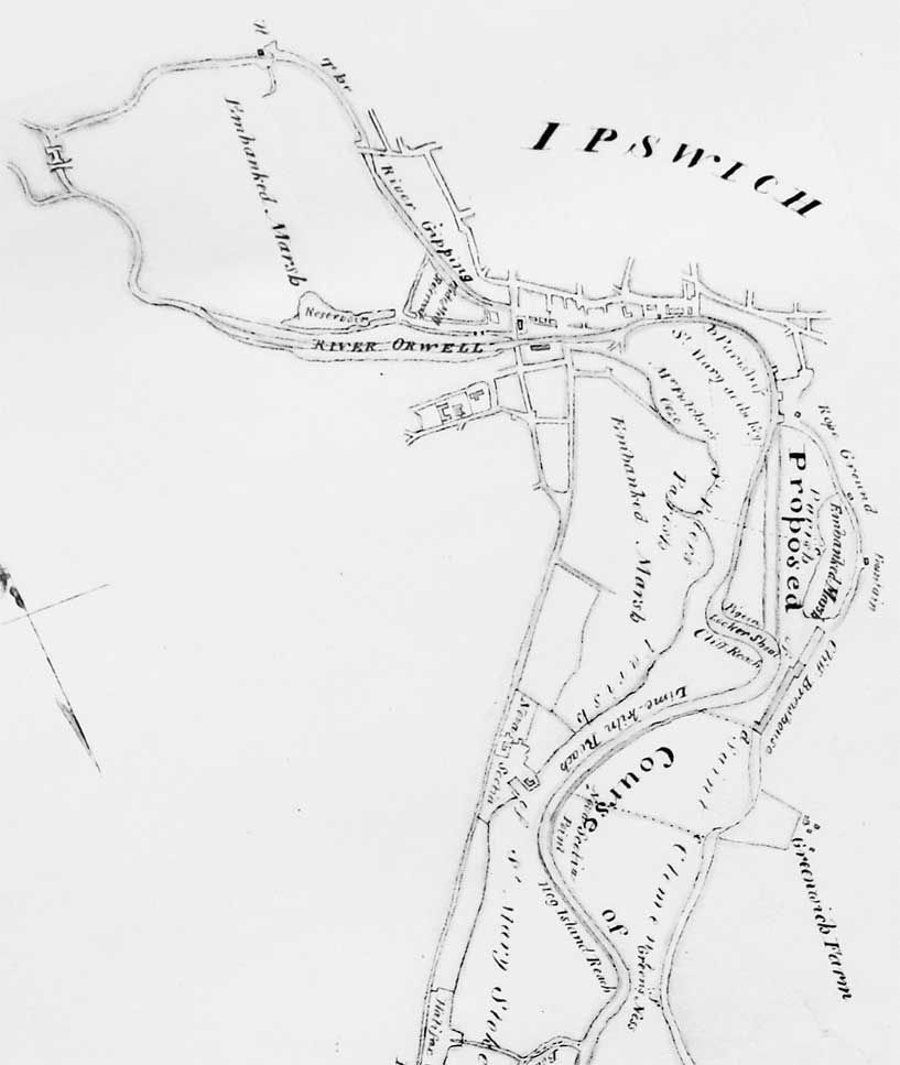 Ipswich Historic Lettering: Wet Dock map 1805 detail
