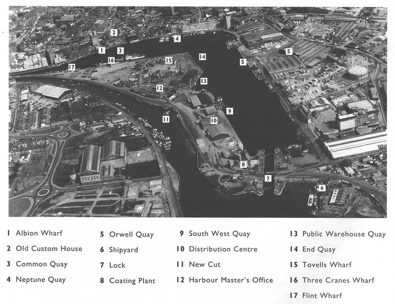 Ipswich Historic Lettering: Wet Dock map 1994