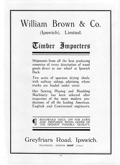 Ipswich Historic Lettering: William Brown advertisement 1936
