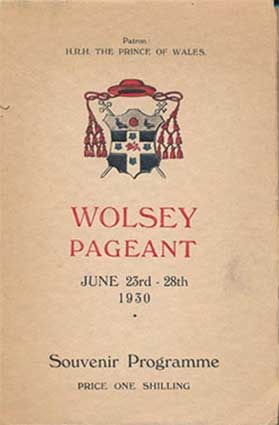 Ipswich Historic Lettering: Wolsey Pageant 1930