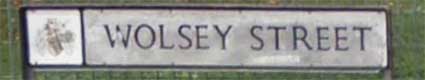 Ipswich Historic Lettering: Wolsey Street sign