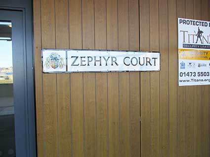 Ipswich Historic Lettering: Zephyr Court, Stoke Quay